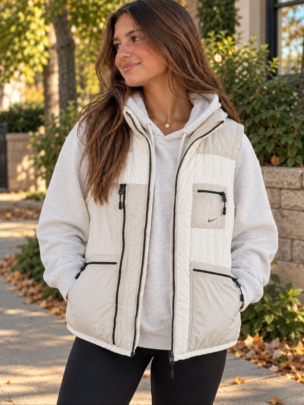 Nike Multiple Zips PrimaLoft Quilted Winter Vest Size XL